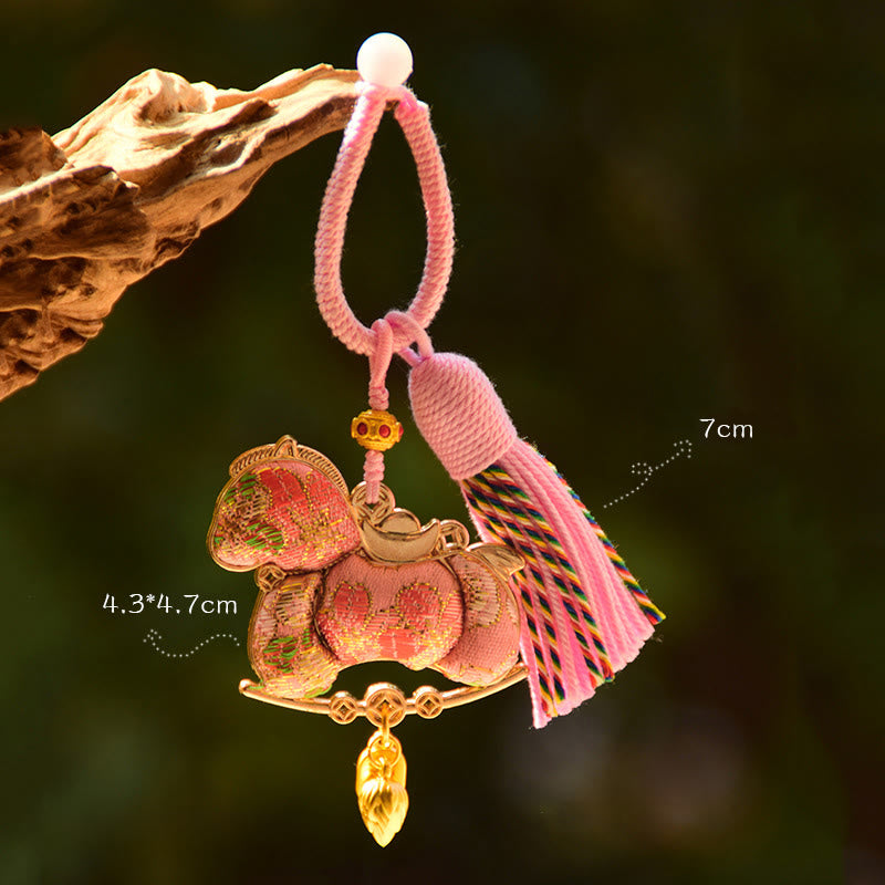 Fortune Jewel Year Of The Horse Embroidery Freedom Key Chain - Fortune Jewel
