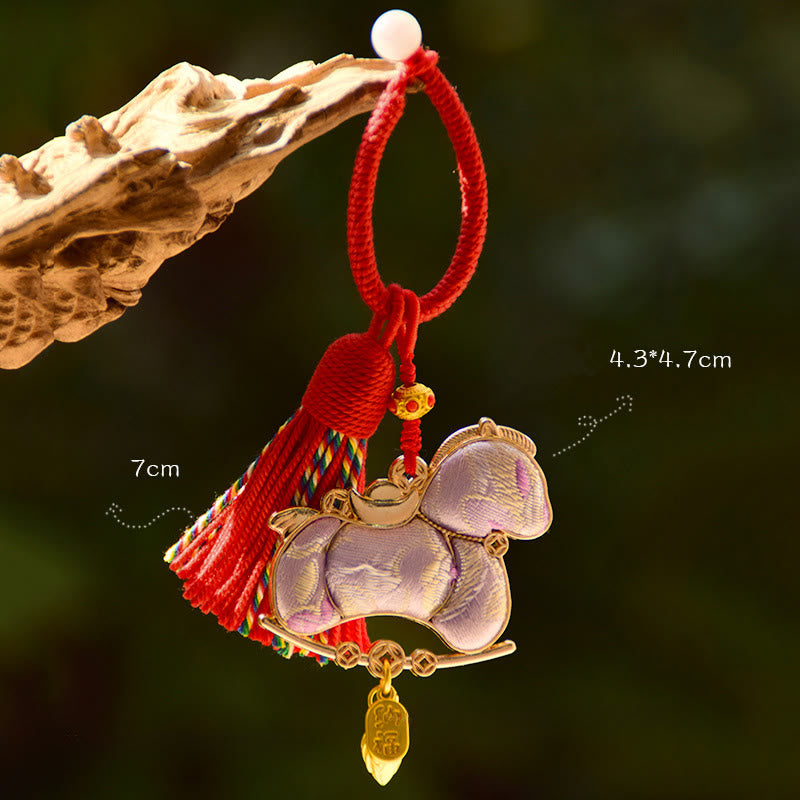 Fortune Jewel Year Of The Horse Embroidery Freedom Key Chain - Fortune Jewel