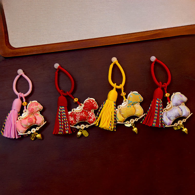 Fortune Jewel Year Of The Horse Embroidery Freedom Key Chain - Fortune Jewel