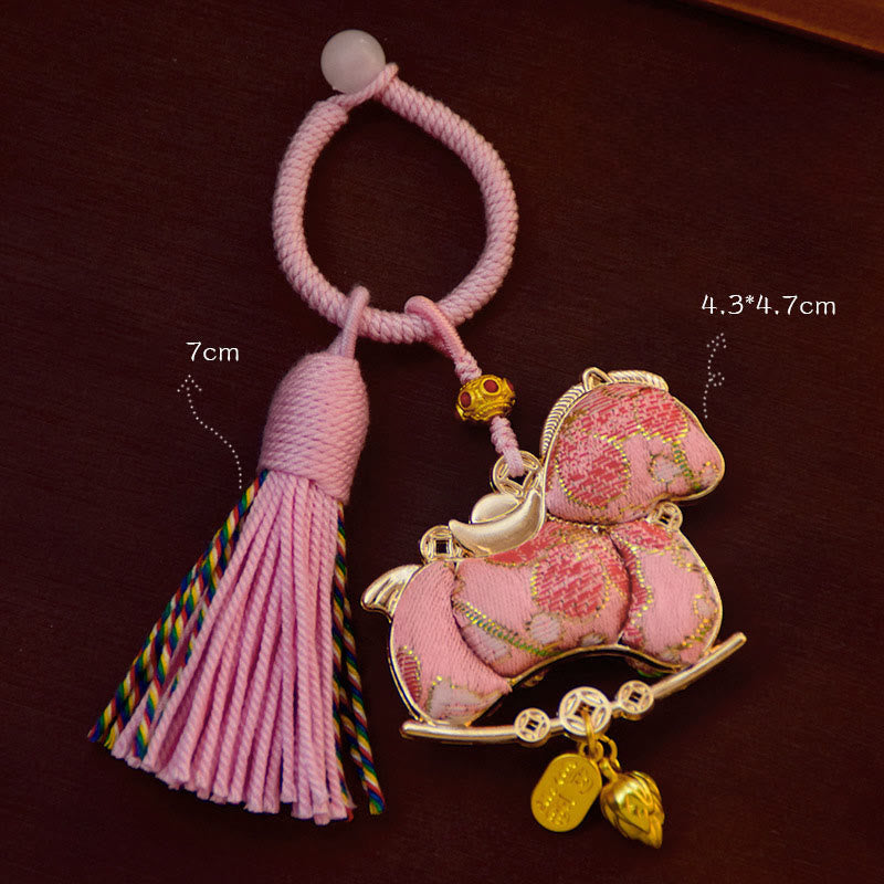 Fortune Jewel Year Of The Horse Embroidery Freedom Key Chain - Fortune Jewel