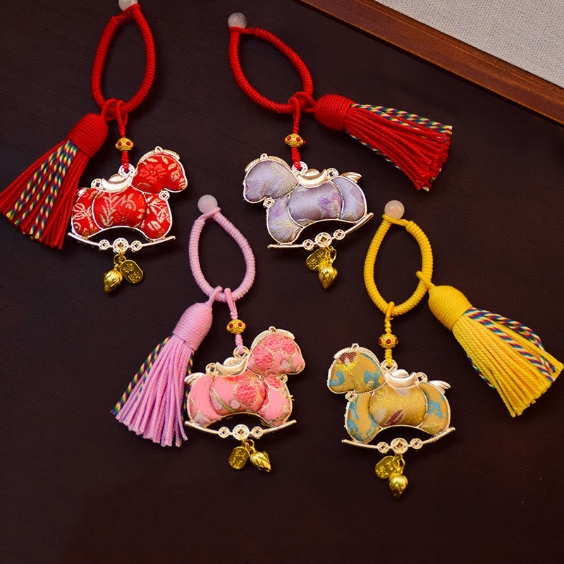 Fortune Jewel Year Of The Horse Embroidery Freedom Key Chain - Fortune Jewel