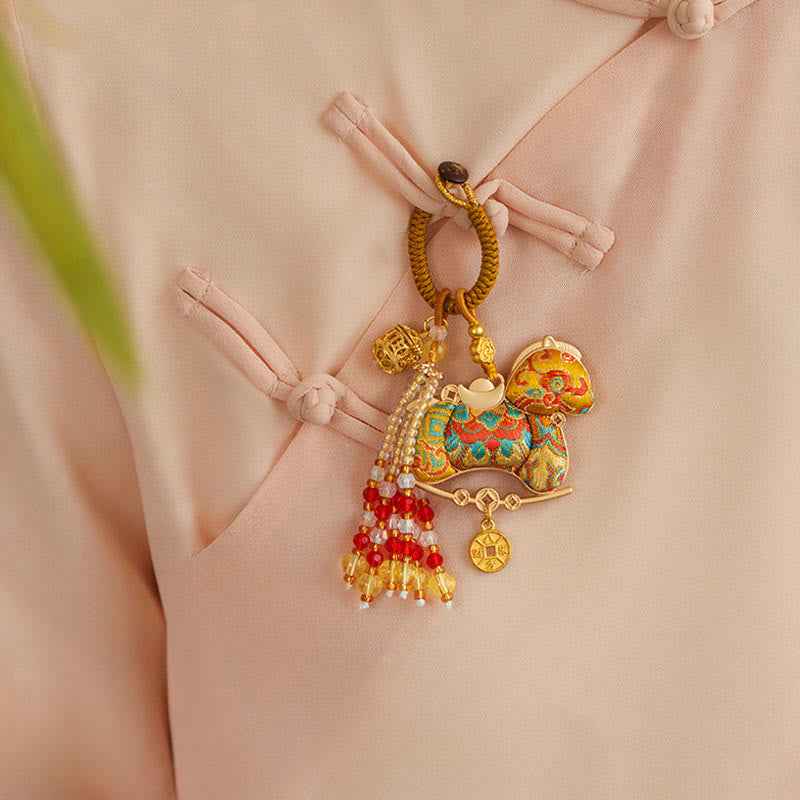 Fortune Jewel Year Of The Horse Embroidery Prosperity Key Chain