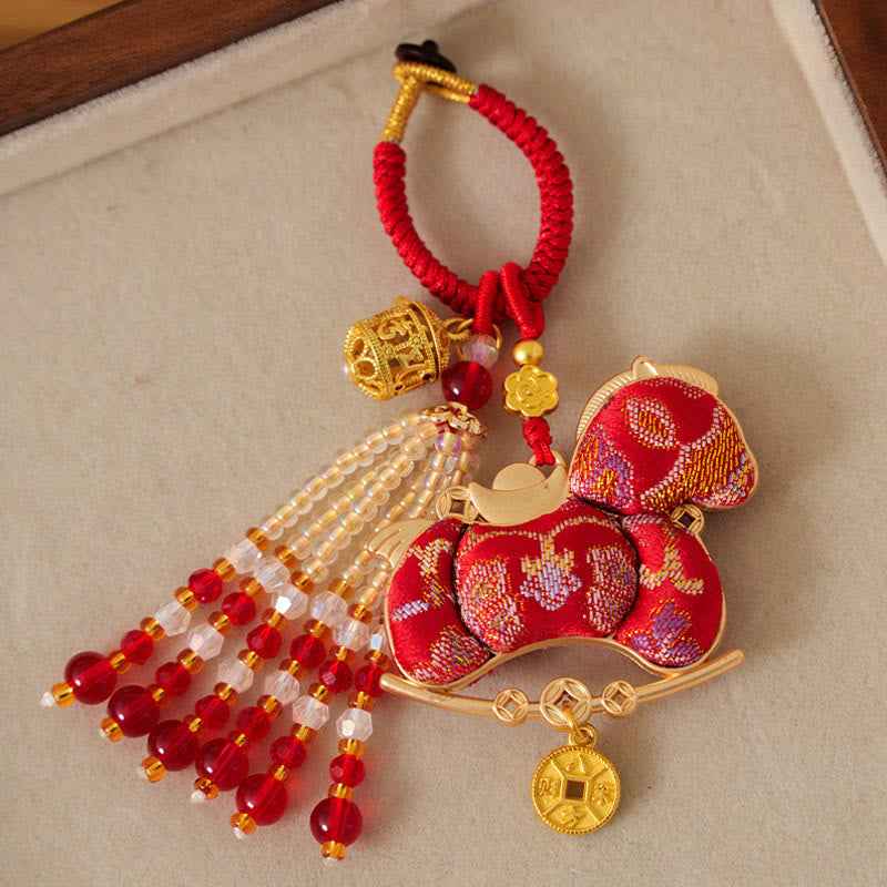 Fortune Jewel Year Of The Horse Embroidery Prosperity Key Chain