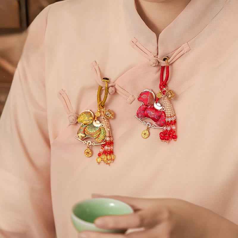 Fortune Jewel Year Of The Horse Embroidery Prosperity Key Chain