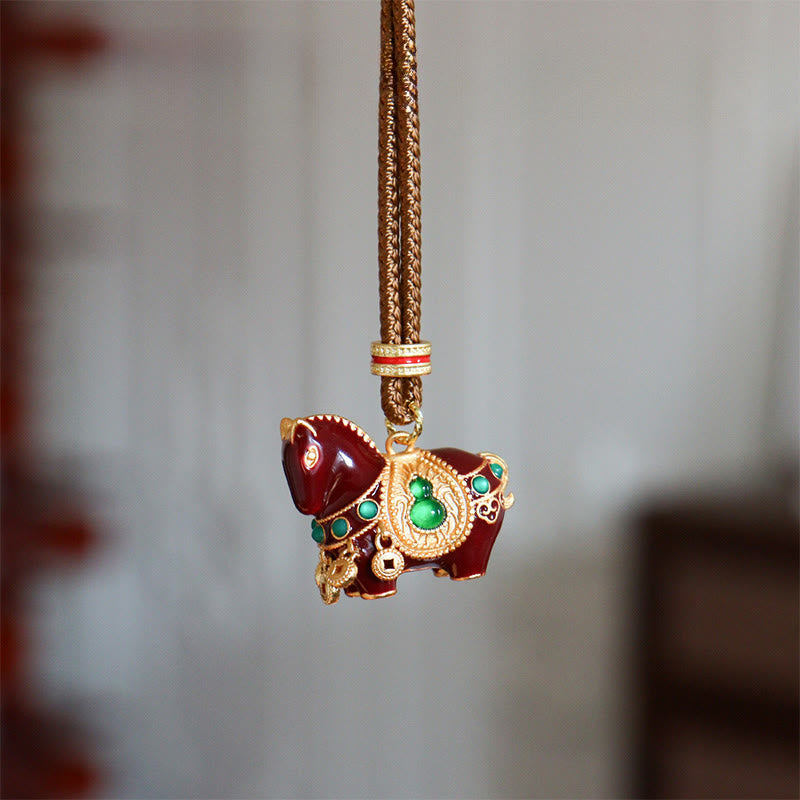 Fortune Jewel Year Of The Horse Copper Brass Balance Necklace Pendants - Fortune Jewel