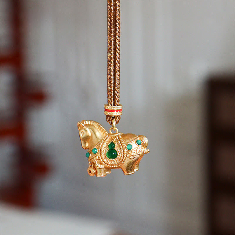 Fortune Jewel Year Of The Horse Copper Brass Balance Necklace Pendants - Fortune Jewel
