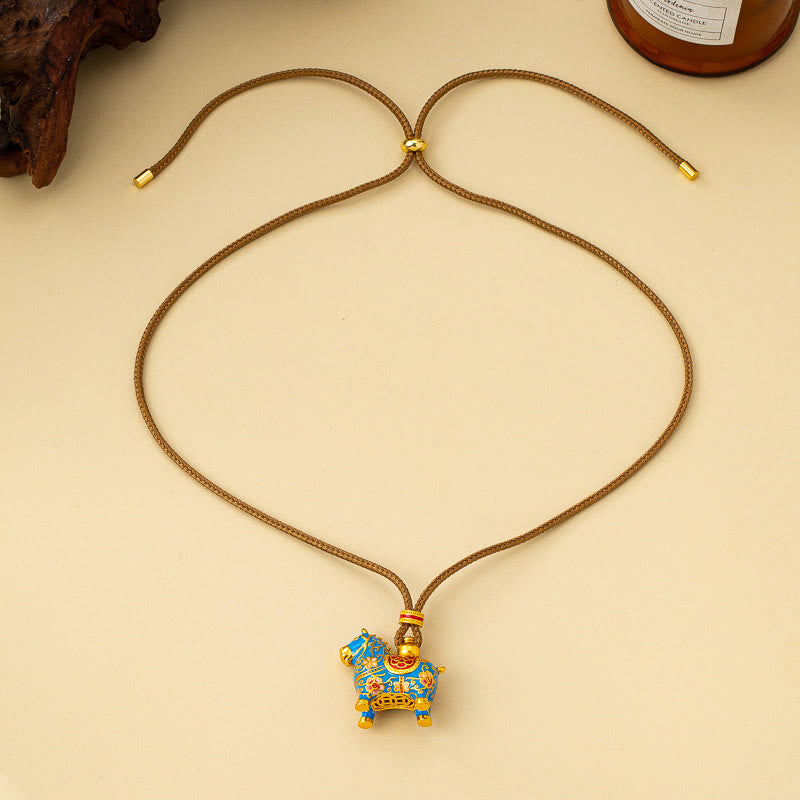 Fortune Jewel Year Of The Horse Copper Wealth Necklace Pendants - Fortune Jewel