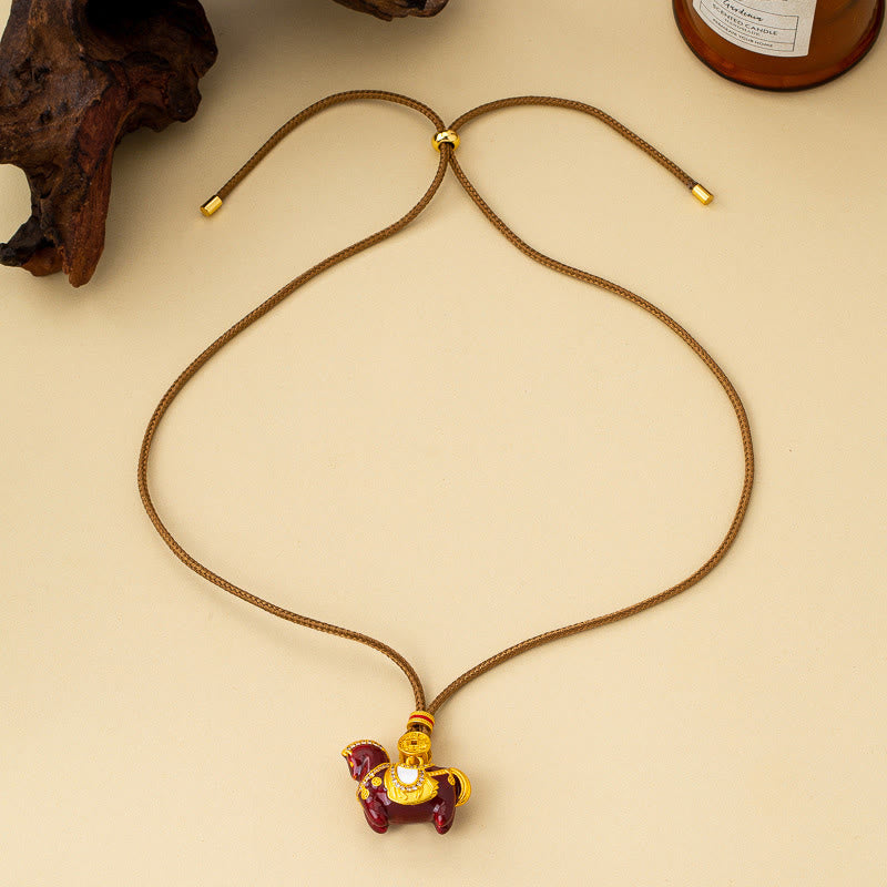 Fortune Jewel Year Of The Horse Copper Wealth Necklace Pendants - Fortune Jewel