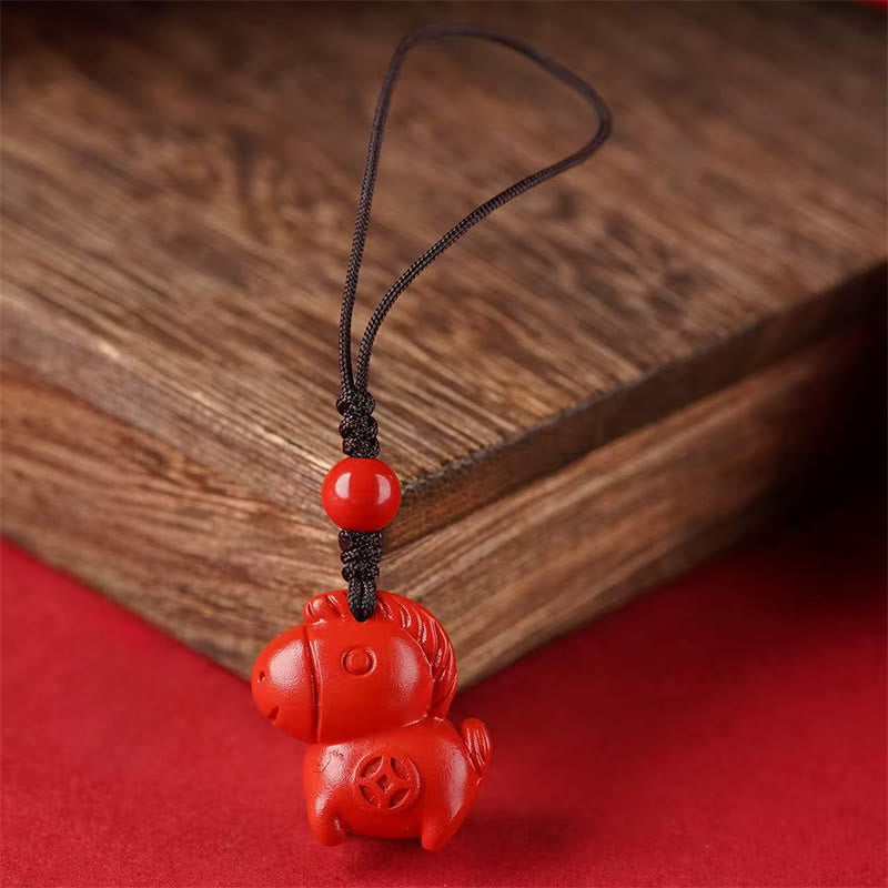Fortune Jewel Year Of The Horse Cinnabar Keep Away Evil Spirits Key Chain - Fortune Jewel