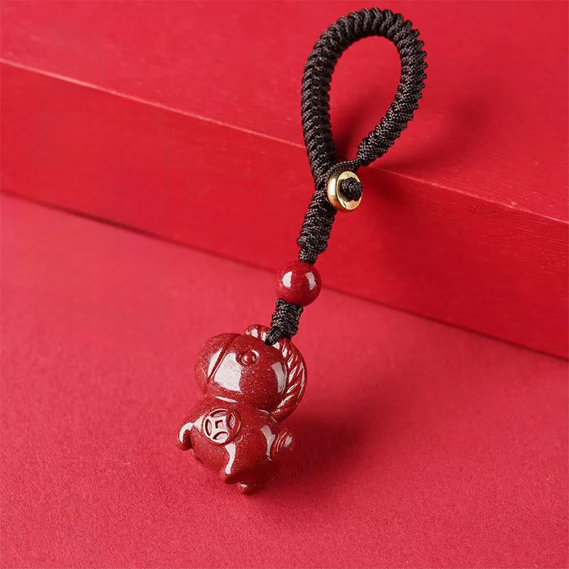 Fortune Jewel Year Of The Horse Cinnabar Keep Away Evil Spirits Key Chain - Fortune Jewel