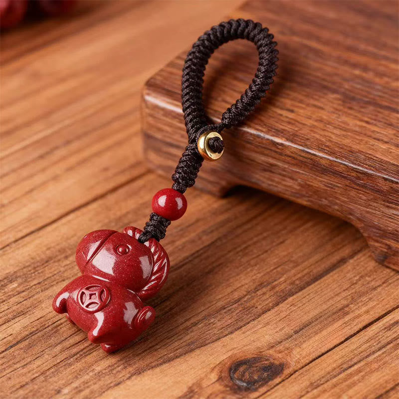 Fortune Jewel Year Of The Horse Cinnabar Keep Away Evil Spirits Key Chain - Fortune Jewel