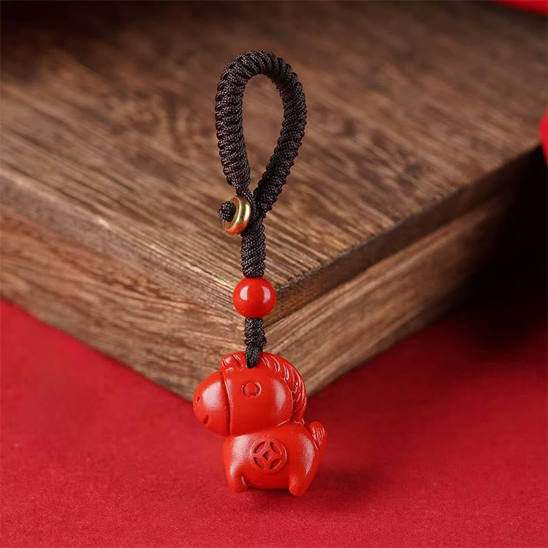 Fortune Jewel Year Of The Horse Cinnabar Keep Away Evil Spirits Key Chain - Fortune Jewel