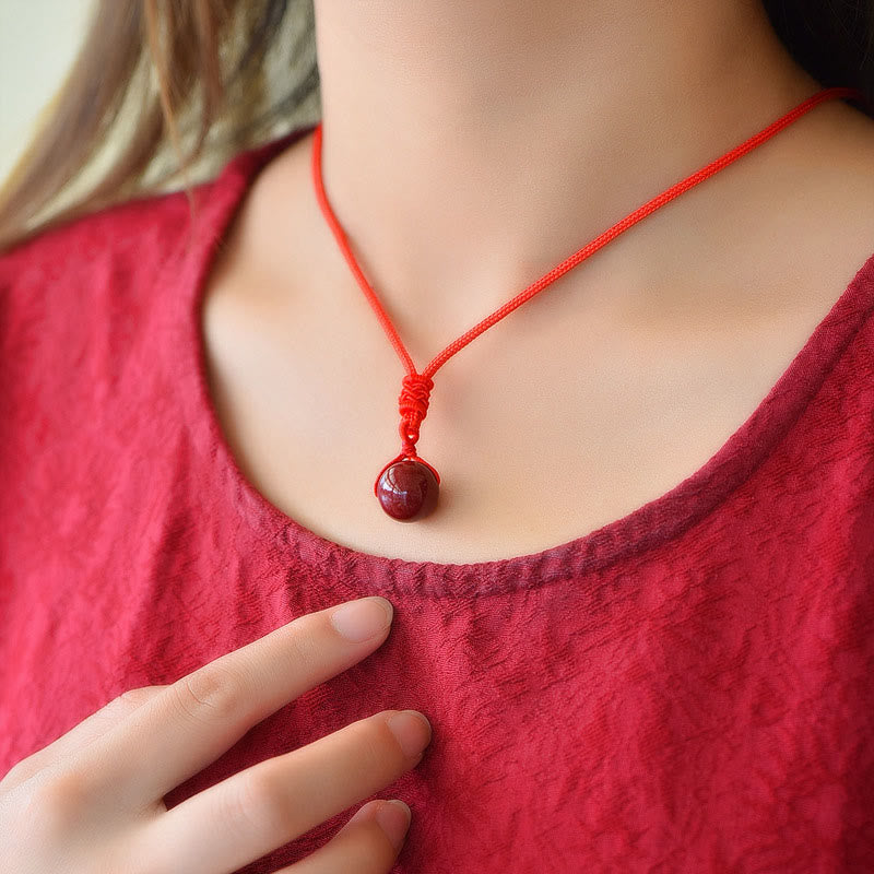 Fortune Jewel Cinnabar Keep Away Evil Spirits Necklace Pendants - Fortune Jewel