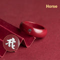 Fortune Jewel Chinese Zodiac Year Of The Horse Cinnabar Blessing Ring - Fortune Jewel