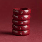 Fortune Jewel Chinese Zodiac Year Of The Horse Cinnabar Blessing Ring - Fortune Jewel