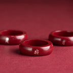 Fortune Jewel Chinese Zodiac Year Of The Horse Cinnabar Blessing Ring - Fortune Jewel