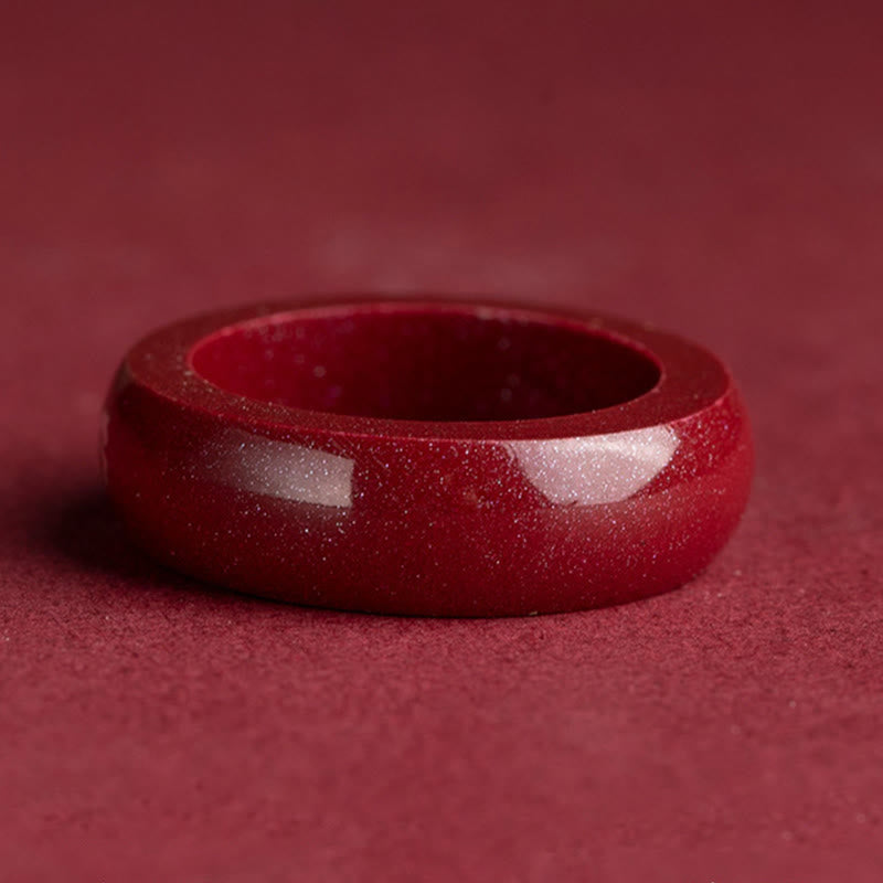 Fortune Jewel Chinese Zodiac Year Of The Horse Cinnabar Blessing Ring - Fortune Jewel
