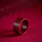 Fortune Jewel Cinnabar Om Mani Padme Hum Heart Sutra Blessing Ring - Fortune Jewel