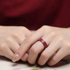 Fortune Jewel Cinnabar Om Mani Padme Hum Heart Sutra Blessing Ring - Fortune Jewel