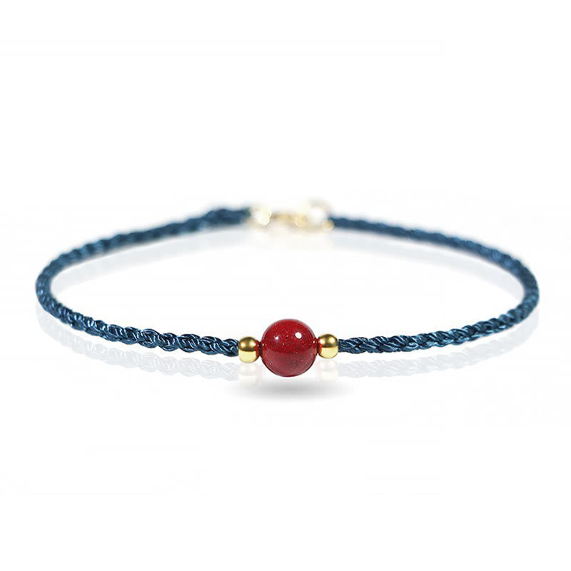 Fortune Jewel Cinnabar Red String Blessing Keep Away Evil Spirits Bracelet - Fortune Jewel
