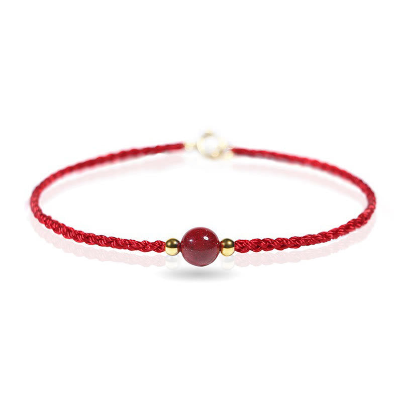 Fortune Jewel Cinnabar Red String Blessing Keep Away Evil Spirits Bracelet - Fortune Jewel