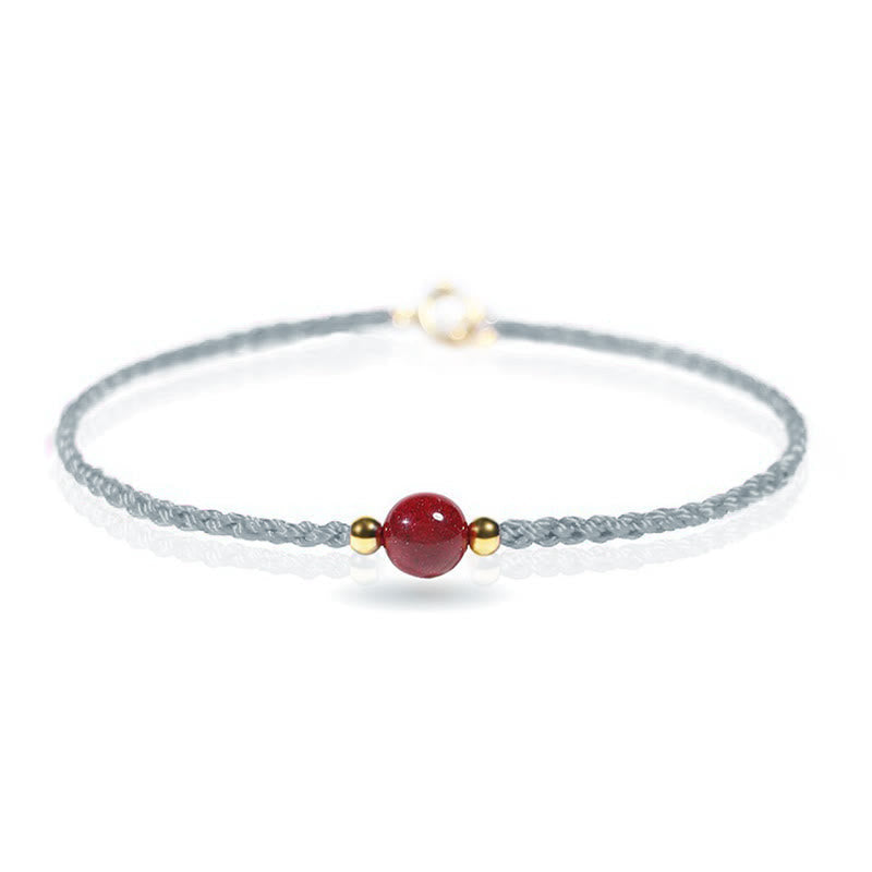 Fortune Jewel Cinnabar Red String Blessing Keep Away Evil Spirits Bracelet - Fortune Jewel