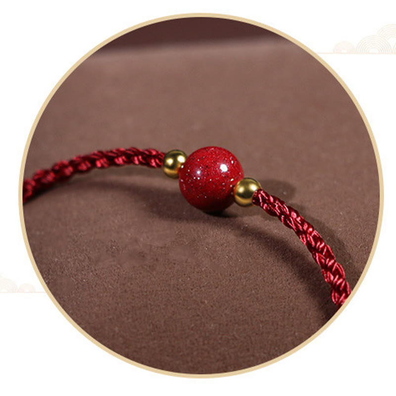 Fortune Jewel Cinnabar Red String Blessing Keep Away Evil Spirits Bracelet - Fortune Jewel