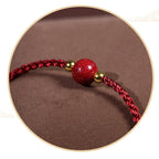 Fortune Jewel Cinnabar Red String Blessing Keep Away Evil Spirits Bracelet - Fortune Jewel
