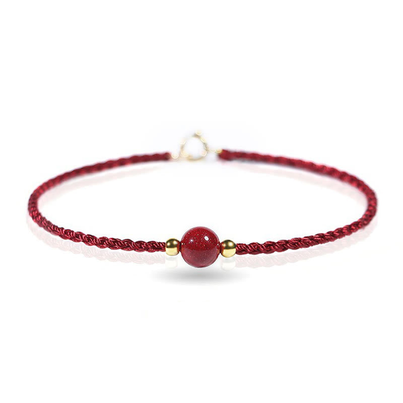Fortune Jewel Cinnabar Red String Blessing Keep Away Evil Spirits Bracelet - Fortune Jewel