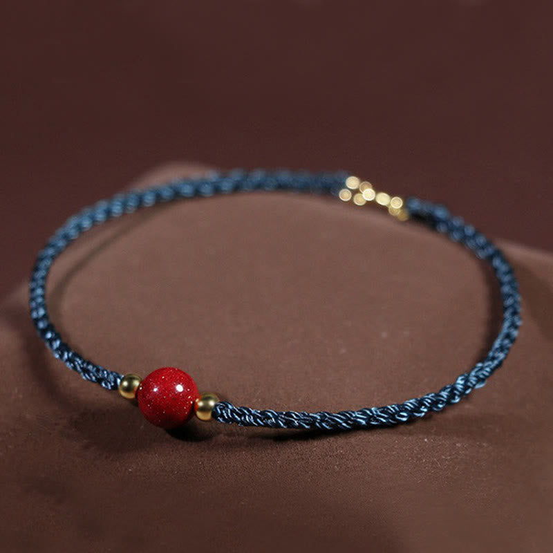 Fortune Jewel Cinnabar Red String Blessing Keep Away Evil Spirits Bracelet - Fortune Jewel