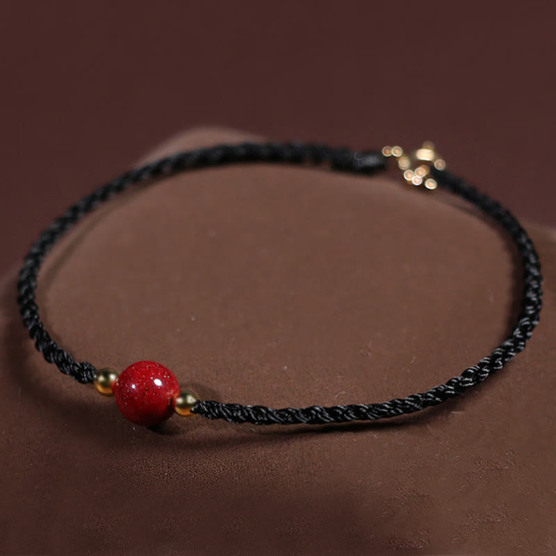 Fortune Jewel Cinnabar Red String Blessing Keep Away Evil Spirits Bracelet - Fortune Jewel