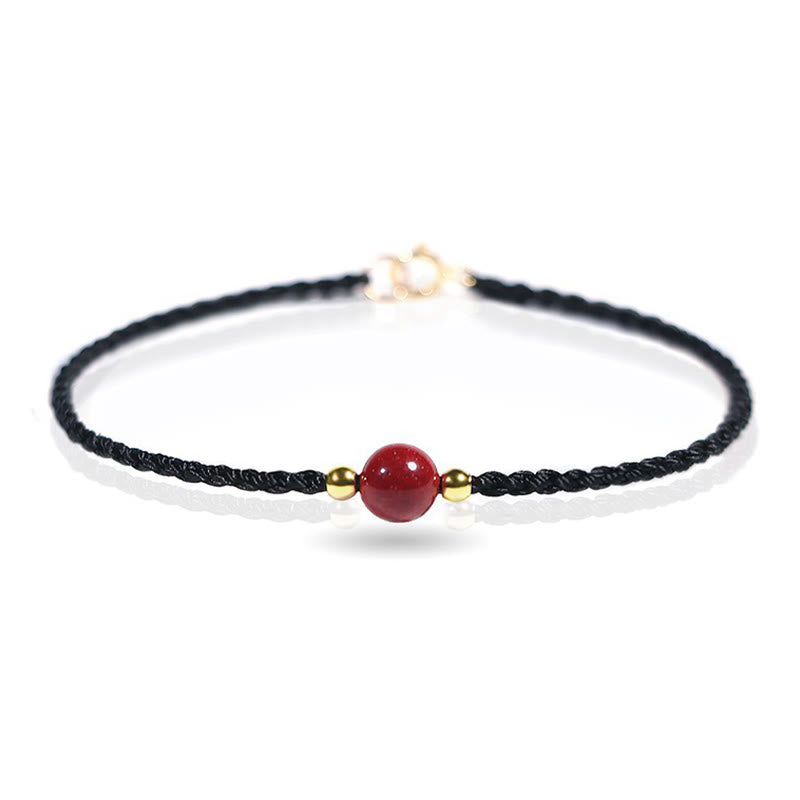 Fortune Jewel Cinnabar Red String Blessing Keep Away Evil Spirits Bracelet - Fortune Jewel