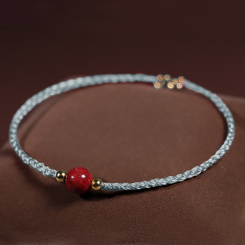 Fortune Jewel Cinnabar Red String Blessing Keep Away Evil Spirits Bracelet - Fortune Jewel