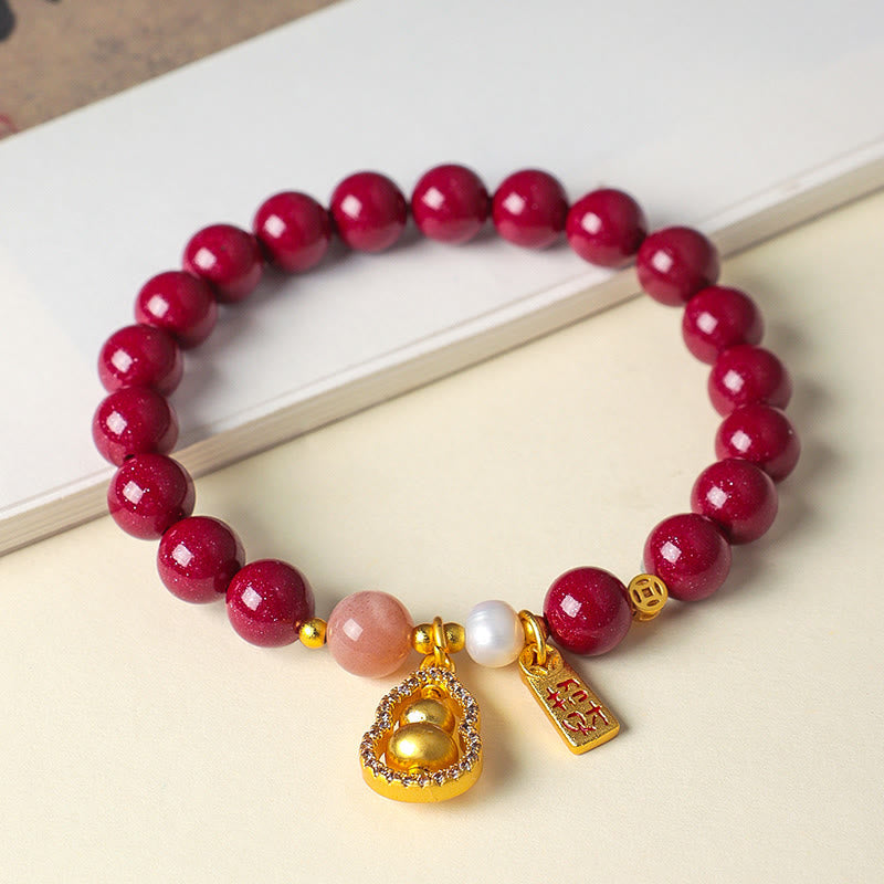 Buddha Stones Cinnabar Blessing Attract Fortune Bracelet - Fortune Jewel