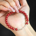 Fortune Jewel Cinnabar 925 Sterling Silver Calm Concentration Bracelet - Fortune Jewel