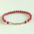 Fortune Jewel Cinnabar 925 Sterling Silver Calm Concentration Bracelet - Fortune Jewel