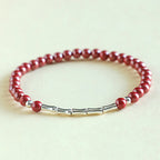 Fortune Jewel Cinnabar 925 Sterling Silver Calm Concentration Bracelet - Fortune Jewel