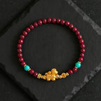 Fortune Jewel Year Of The Horse Fu Character Cinnabar Calm Bracelet - Fortune Jewel
