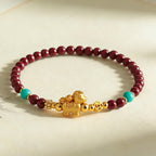 Fortune Jewel Year Of The Horse Fu Character Cinnabar Calm Bracelet - Fortune Jewel