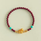 Fortune Jewel Year Of The Horse Fu Character Cinnabar Calm Bracelet - Fortune Jewel