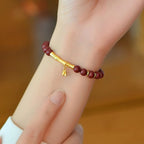 Buddha Stones Bamboo Cinnabar 925 Sterling Silver Concentration Bracelet - Fortune Jewel