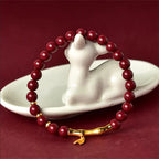 Buddha Stones Bamboo Cinnabar 925 Sterling Silver Concentration Bracelet - Fortune Jewel