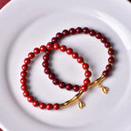 Buddha Stones Bamboo Cinnabar 925 Sterling Silver Concentration Bracelet - Fortune Jewel
