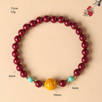 Fortune Jewel Cinnabar Turquoise Keep Away Evil Spirits Bracelet - Fortune Jewel