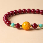 Fortune Jewel Cinnabar Turquoise Keep Away Evil Spirits Bracelet - Fortune Jewel