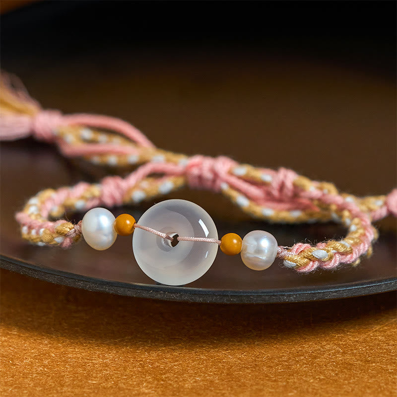 Fortune Jewel Chalcedony Peace Buckle Positive Bracelet - Fortune Jewel