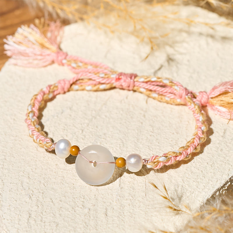Fortune Jewel Chalcedony Peace Buckle Positive Bracelet - Fortune Jewel