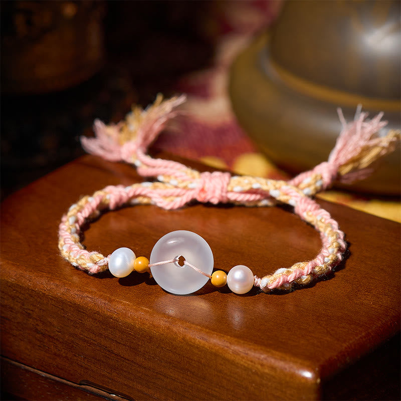 Fortune Jewel Chalcedony Peace Buckle Positive Bracelet - Fortune Jewel