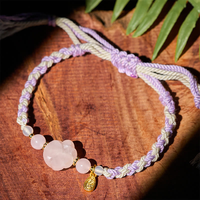 Fortune Jewel Pink Crystal Cat Warmth Love Bracelet - Fortune Jewel