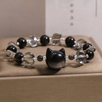 Fortune Jewel Black Obsidian Cat Head Purification Strength Bracelet - Fortune Jewel